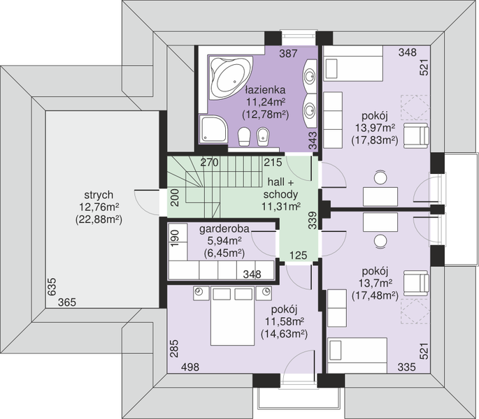 Poddasze projektu Dom przy Sielskiej 7