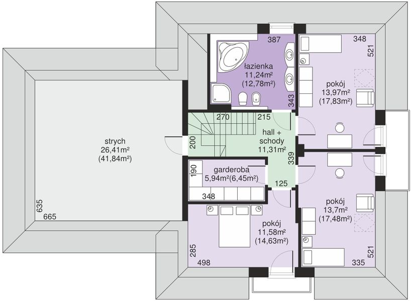 Poddasze projektu Dom przy Sielskiej 8