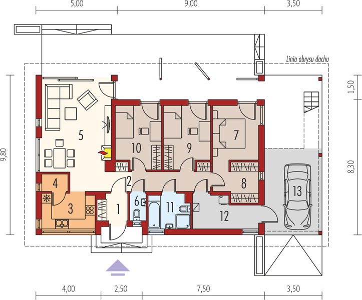 Parter projektu Eryk 30 stopni (z wiatą)