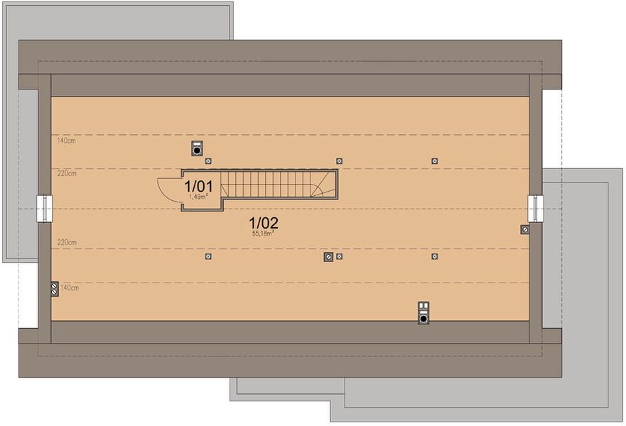 Poddasze projektu Bianco 2 modern