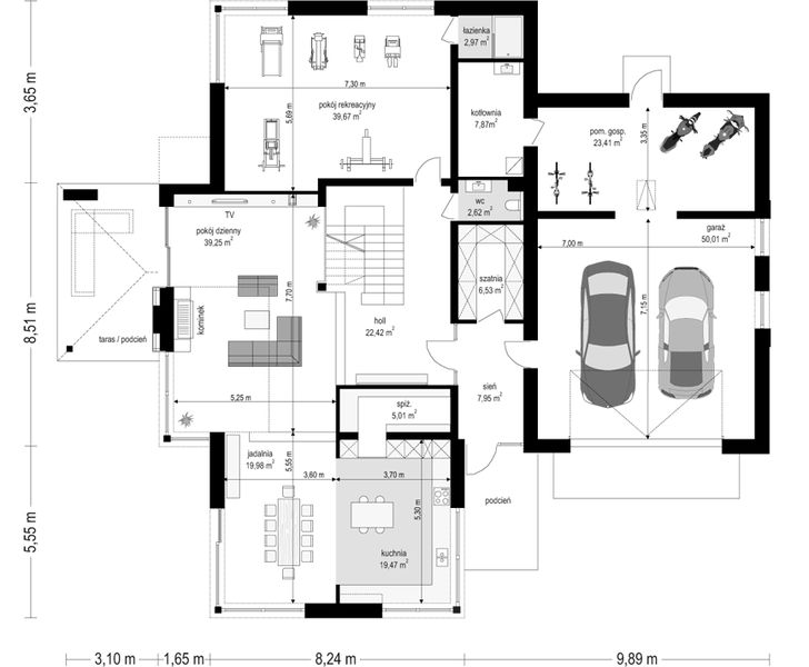 Parter projektu Dom z widokiem E