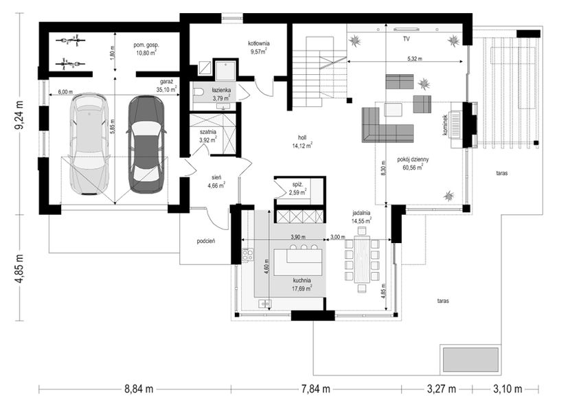 Parter projektu Dom z widokiem 2 C