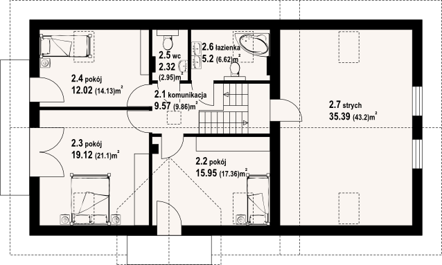 Poddasze projektu Biskupice m7