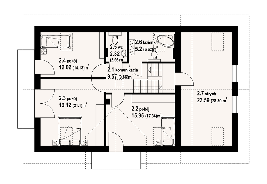 Poddasze projektu Biskupice m5