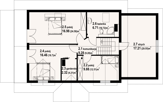 Poddasze projektu Chmielowo dw