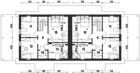 Poddasze projektu Gajówka z wiatą [A1-BL2]