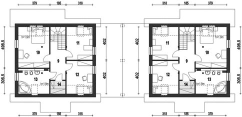 Poddasze projektu Gajówka z wiatą bliźniak [A1-BL1]
