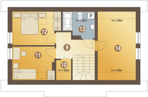Poddasze projektu Emilka z garażem 1-st. [A1]