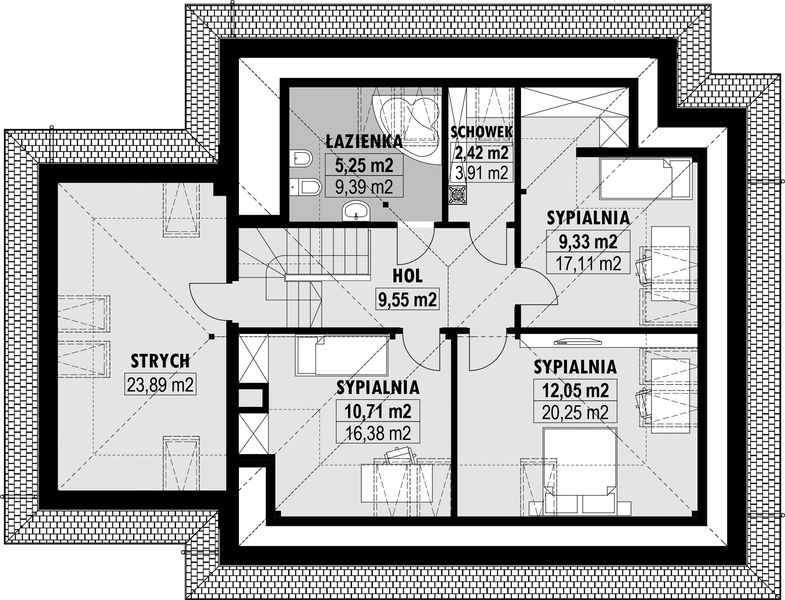 Poddasze projektu E-210