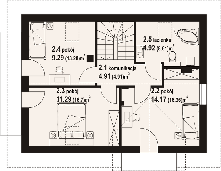 Poddasze projektu Olesno 6m
