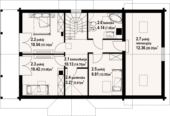 Poddasze projektu Milicz 22 dw