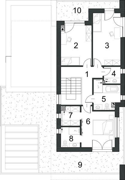 Piętro 1 projektu Kubiczny D30
