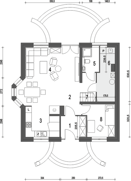 Parter projektu Dom Dla Ciebie 3 bez garażu [B]