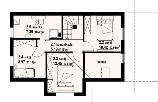 Poddasze projektu Bolechów dwst