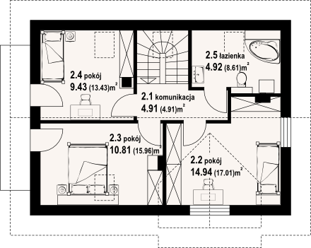 Poddasze projektu Olesno 3xm