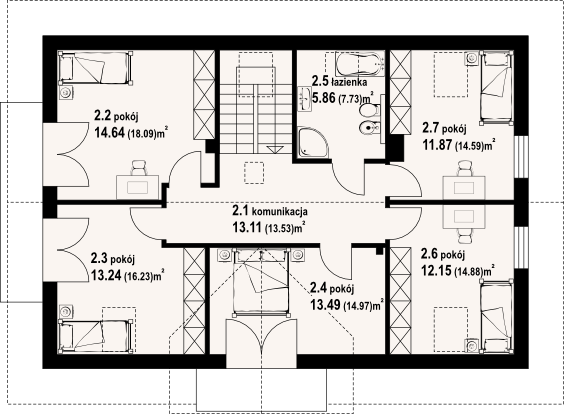 Poddasze projektu Tarnowo 1g