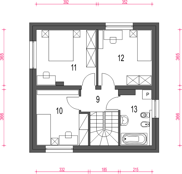 Piętro 1 projektu Egon II bez garażu [B]