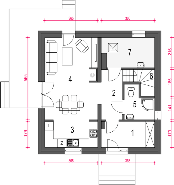 Parter projektu Egon III bez garażu [B]