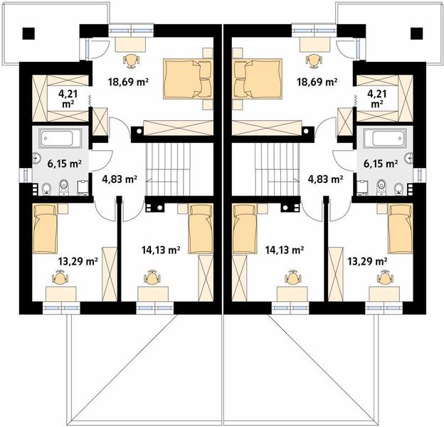 Piętro 1 projektu Karminowy