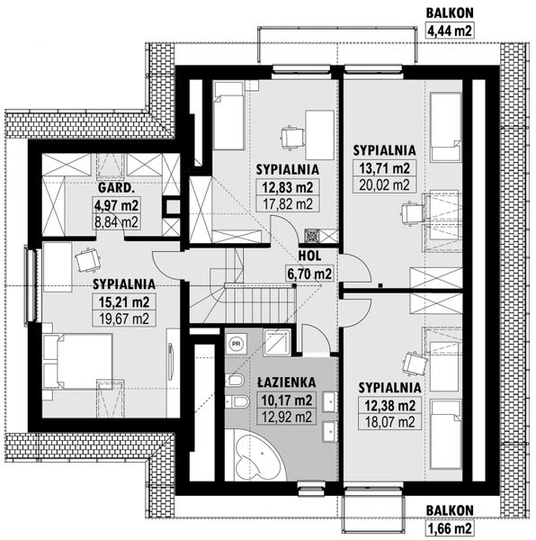 Poddasze projektu E-208