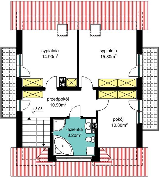 Poddasze projektu BW-32 wariant 1