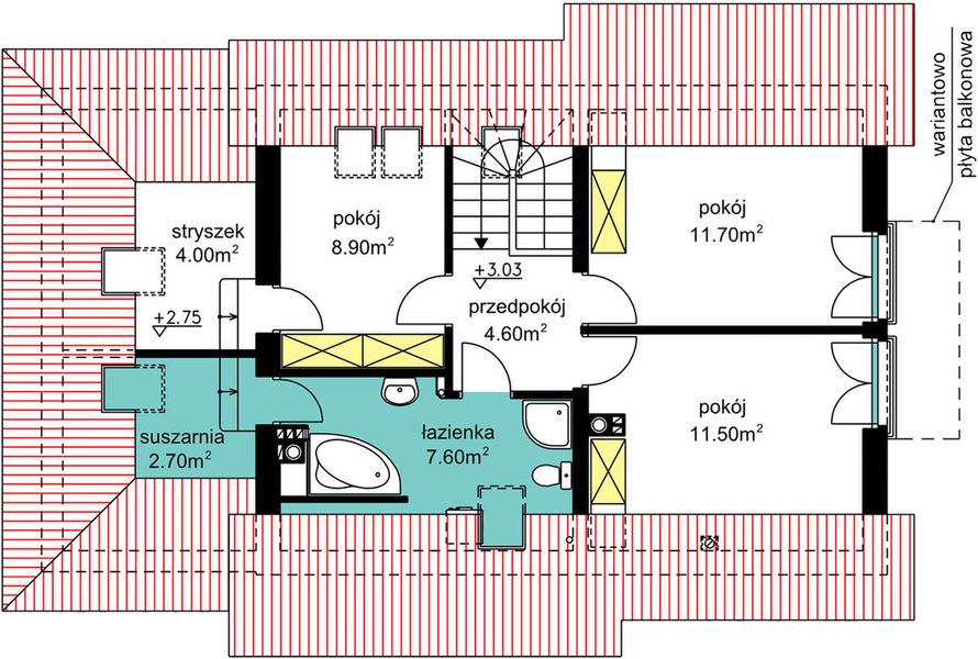 Poddasze projektu BW-36 wariant 9