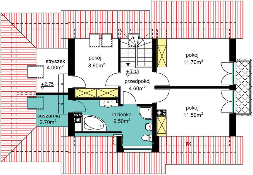 Poddasze projektu BW-36 wariant 8