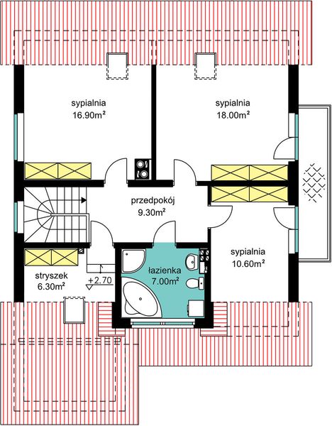 Poddasze projektu BW-32 wariant 3