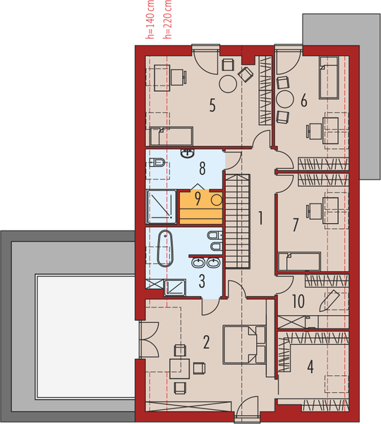 Poddasze projektu Teodor G2 (wersja C) energo