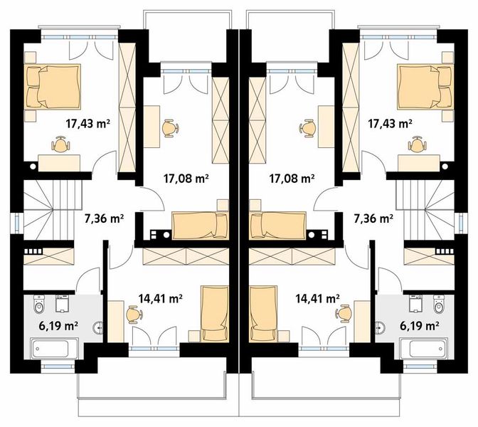 Piętro 1 projektu Pistacjowy