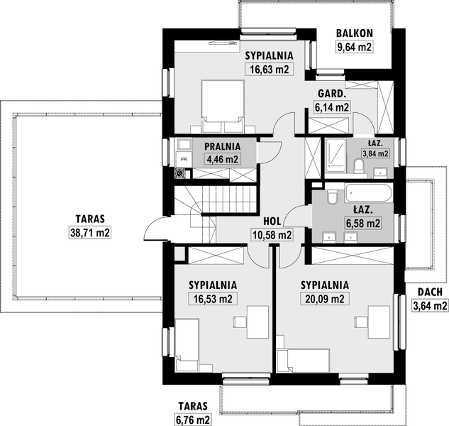 Piętro 1 projektu E-206