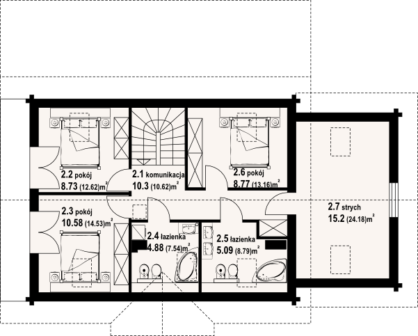 Poddasze projektu Hoczew 17 dw