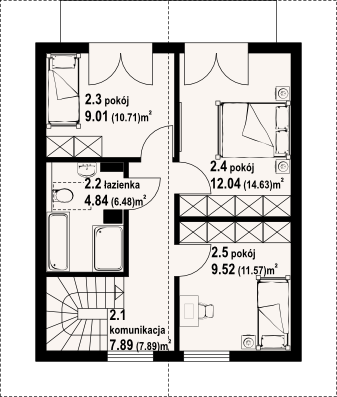 Poddasze projektu Grochowo nowe dws