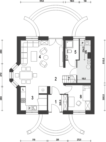 Parter projektu Dom Dla Ciebie 5 bez garażu [B]