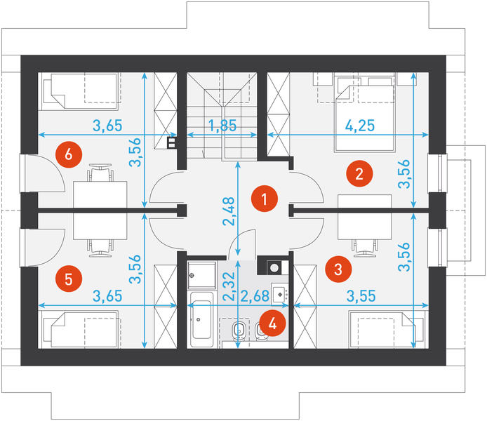 Poddasze projektu Przytulny 1A
