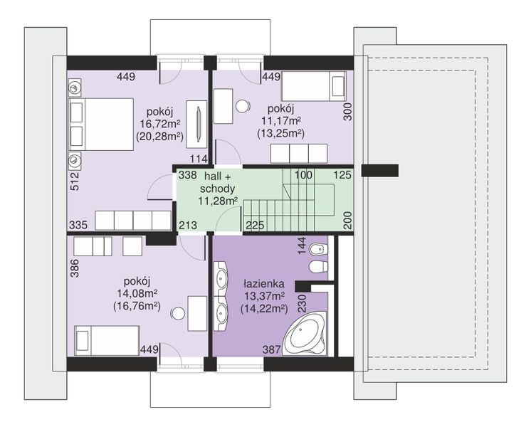 Poddasze projektu Dom przy Oliwkowej 5 NH