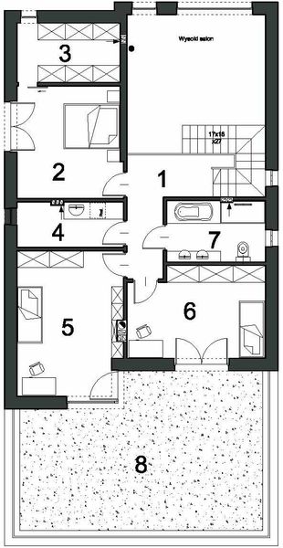 Piętro 1 projektu Współczesny D31