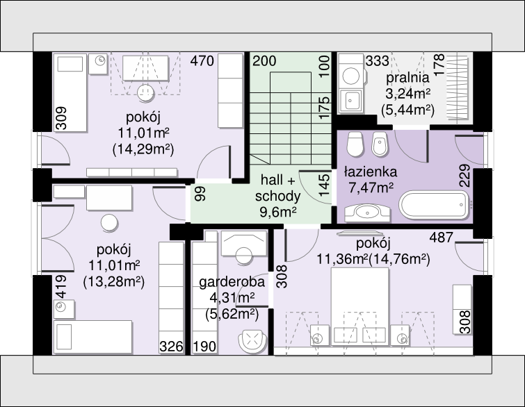 Poddasze projektu Dom przy Alabastrowej 37