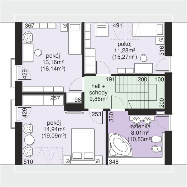 Poddasze projektu Dom przy Cyprysowej 55