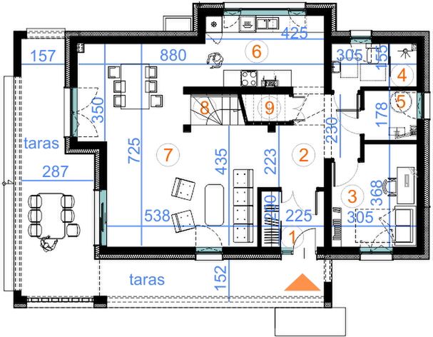 Parter projektu Z pergolą 01A