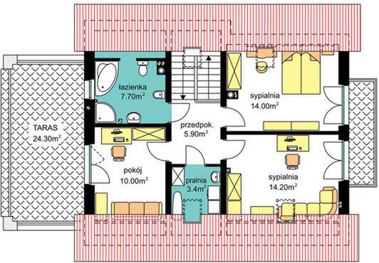 Poddasze projektu BW-55 wariant 3