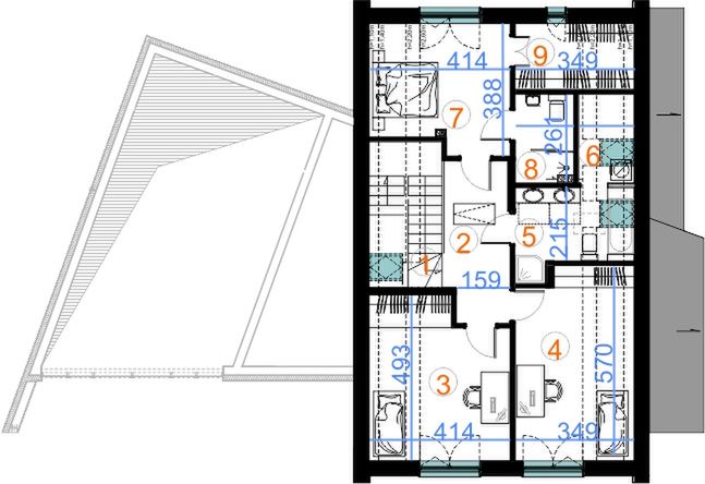 Poddasze projektu Skośny 02