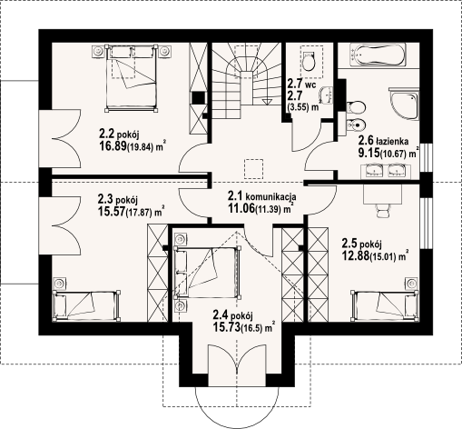 Poddasze projektu Żarnowo mkg