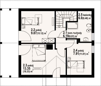 Poddasze projektu Świdnica mała 19 dws