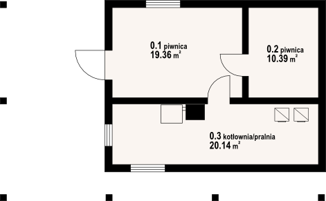 Piwnica projektu Świdnica mała 19 dws