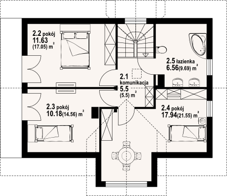 Poddasze projektu Brzoza dws