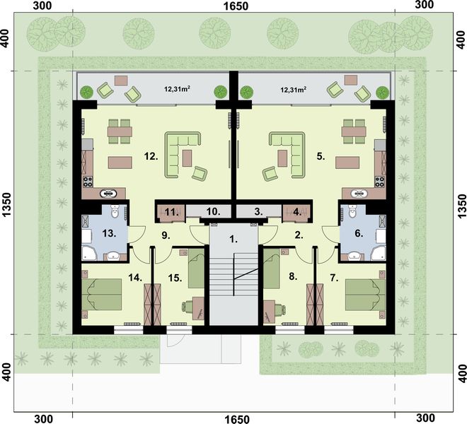 Piętro 1 projektu San vito - budynek wielorodzinny