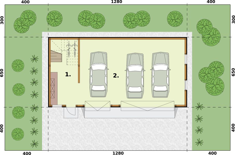 Parter projektu G299 szkielet drewniany budynek gospodarczy
