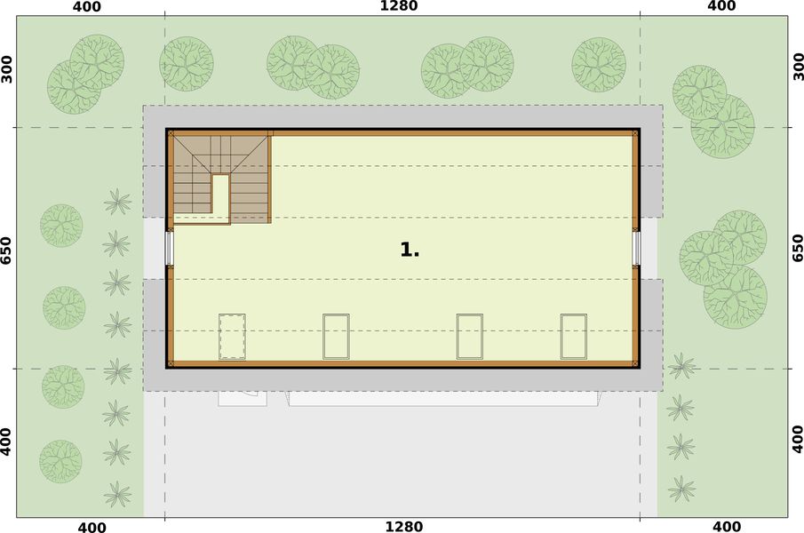 Poddasze projektu G299 szkielet drewniany budynek gospodarczy