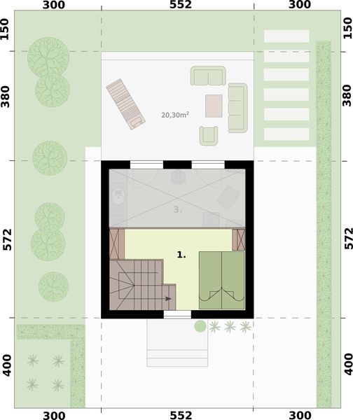Poddasze projektu Lido dom letniskowy z antresolą